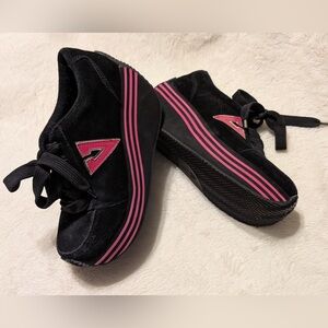 Volatile Black and Pink Women's Wedge Platform Y2K Sneakers